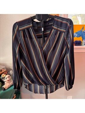 Max Edition Women's Striped Wrap Blouse Size M